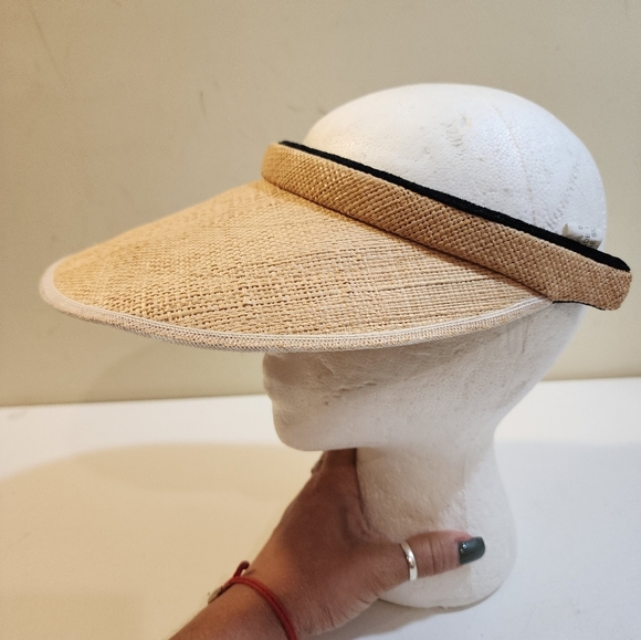 women's 100% Straw Visor Sun Hat - Picture 1 of 12